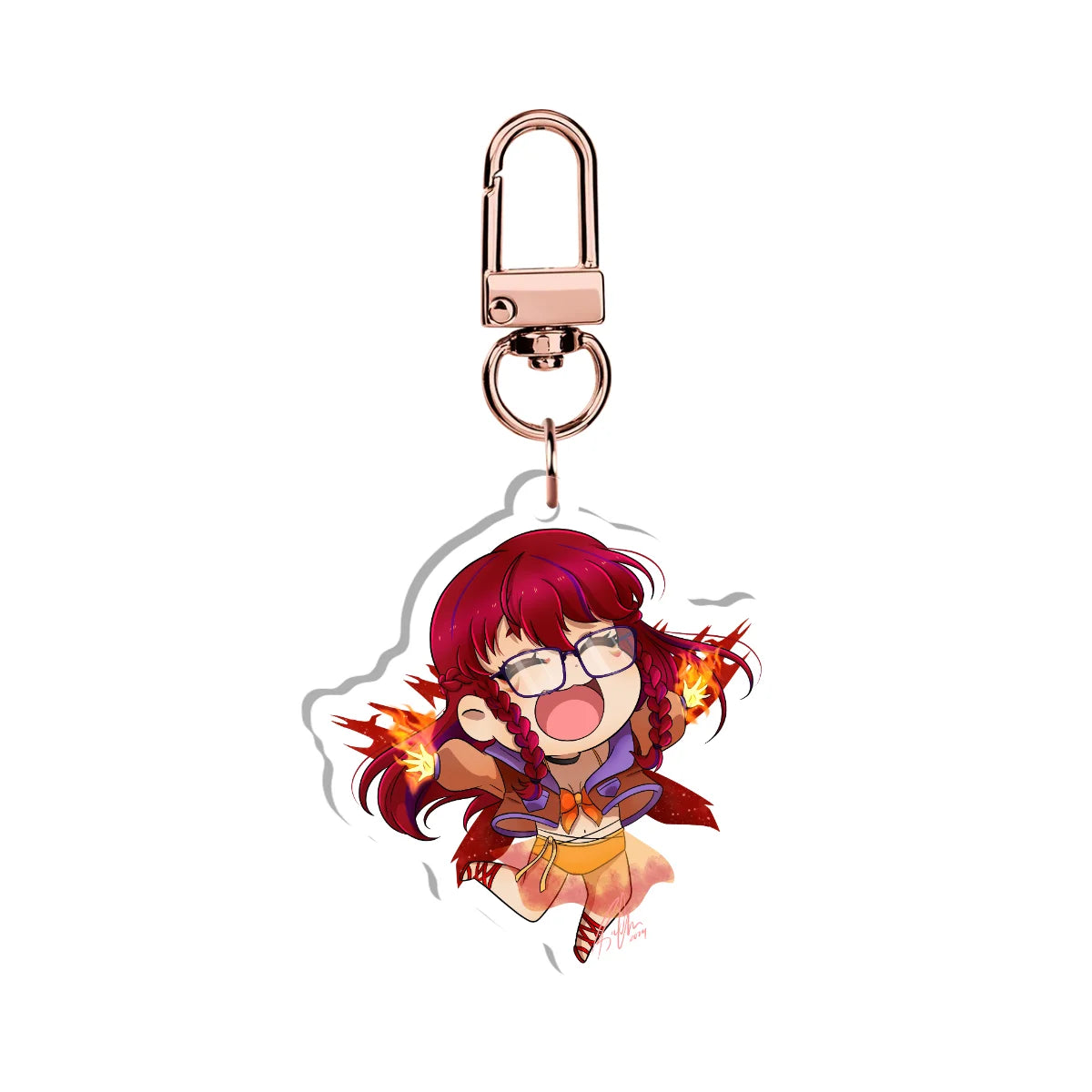 Amber Elkhart "Fire Hands" Keychain