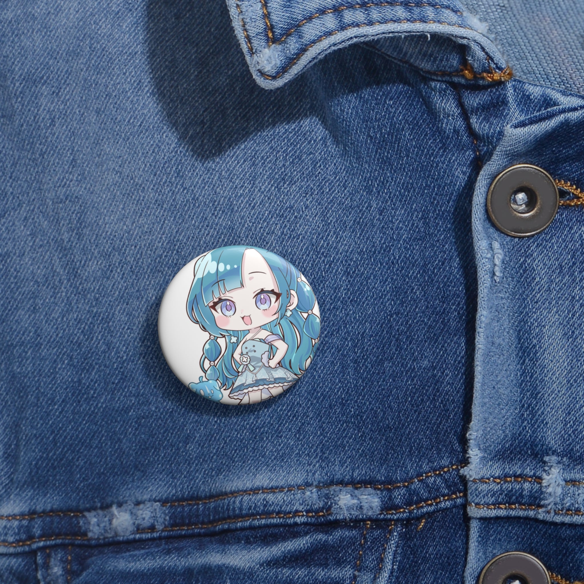 ShinyTinsel Chibi Button Pin