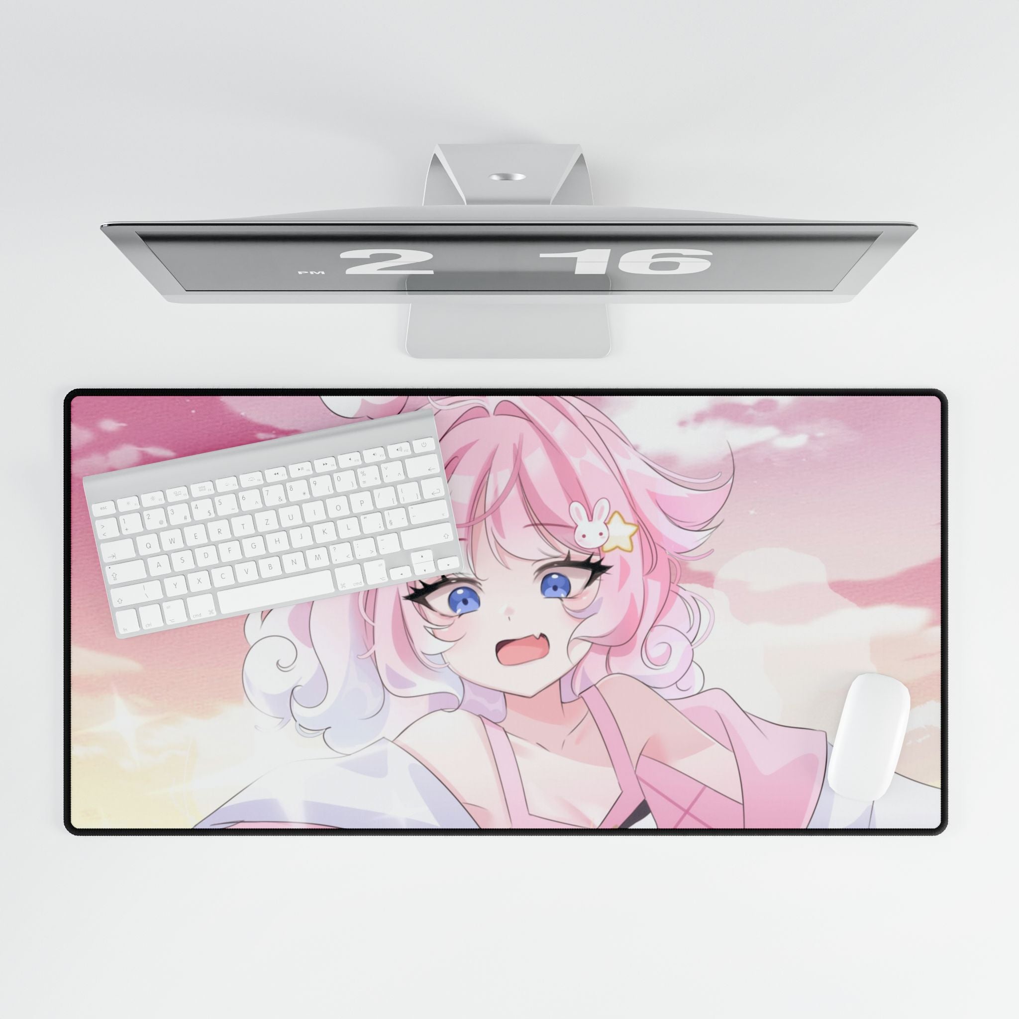 NyoomiePiyu Pink Sky Desk Mat