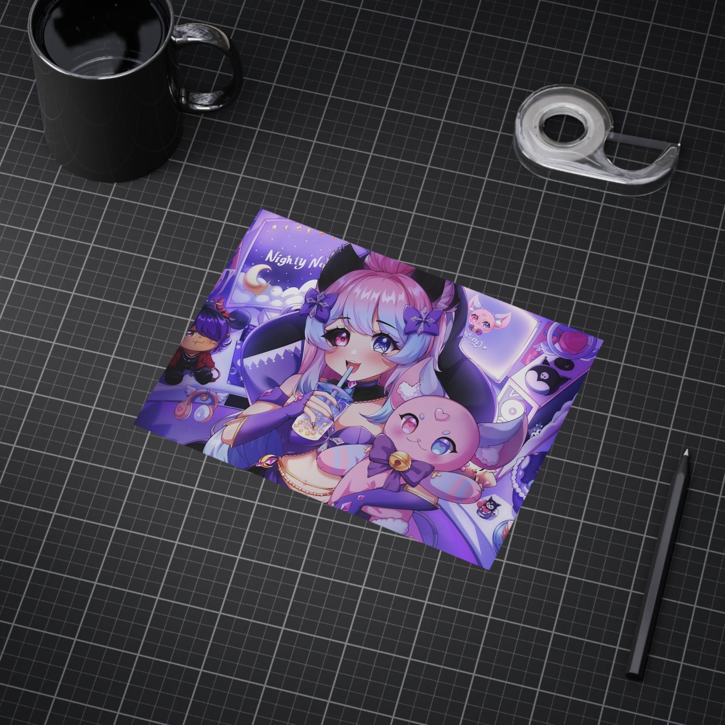 "Time to Stream!" Nighty Neko Print