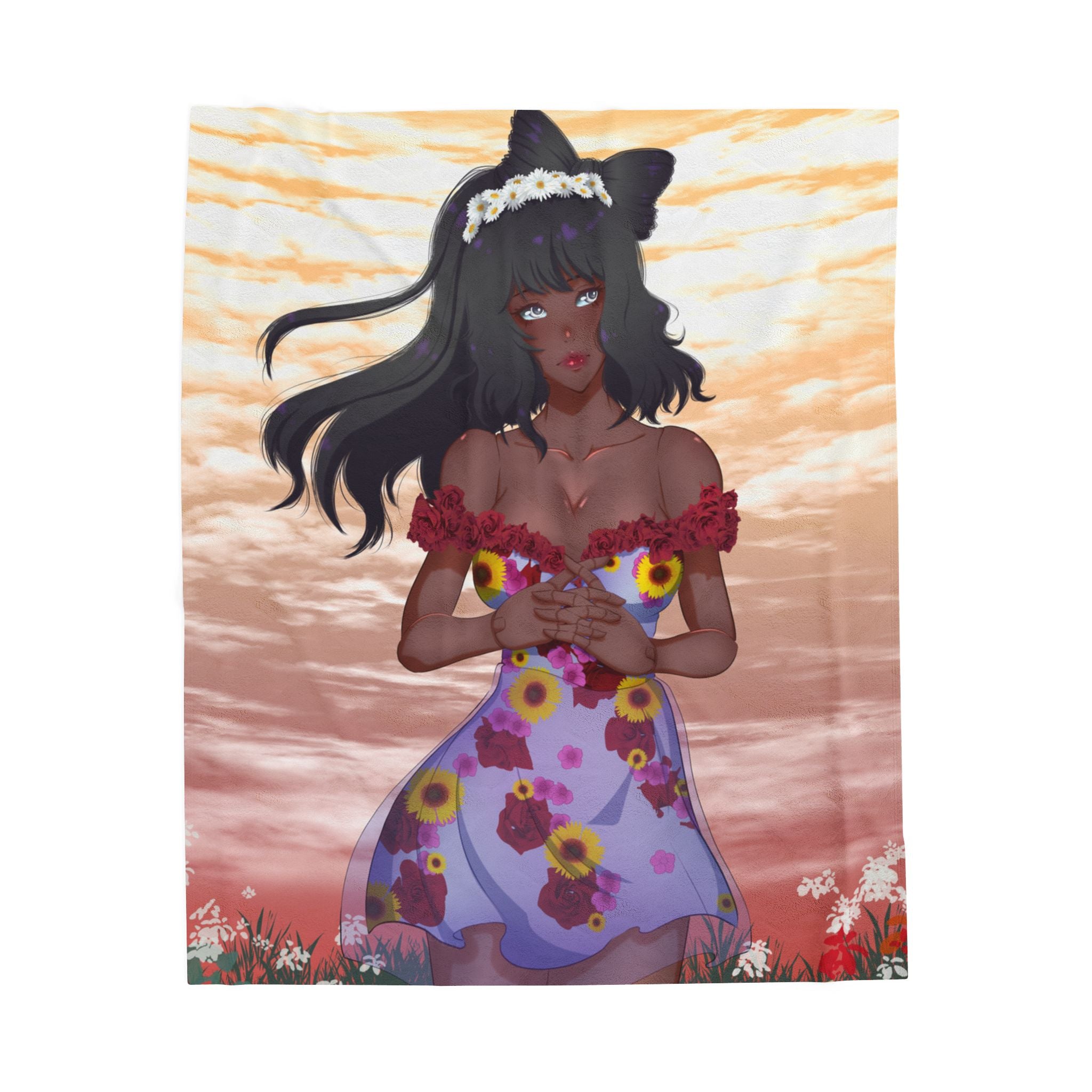 Vinnia Valentine "Rose Garden" Plush Blanket
