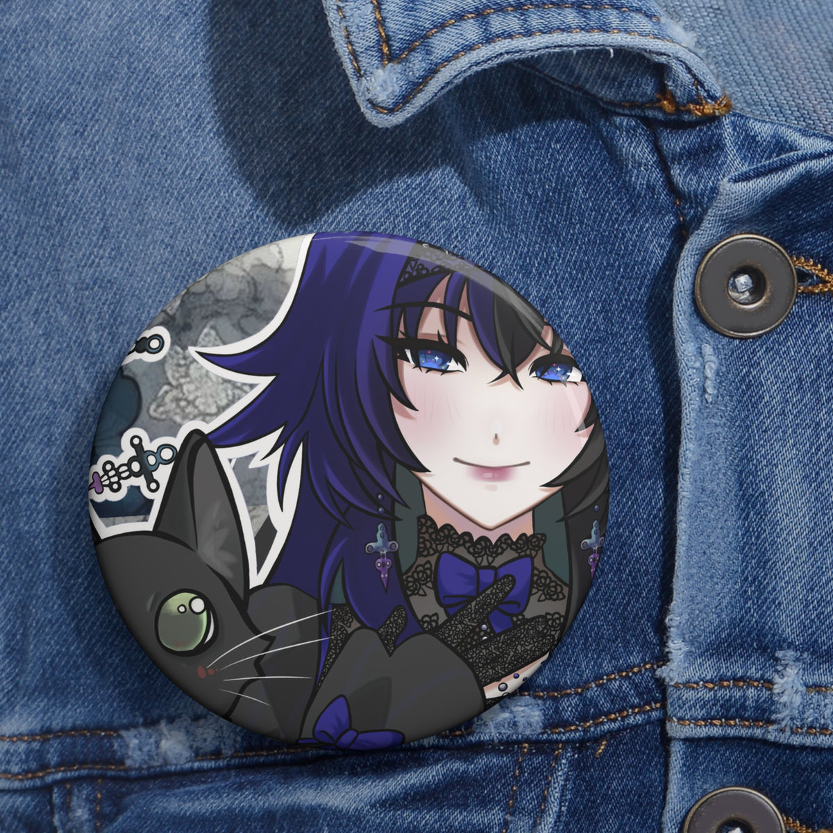 Nyx Blackveil Button Pin