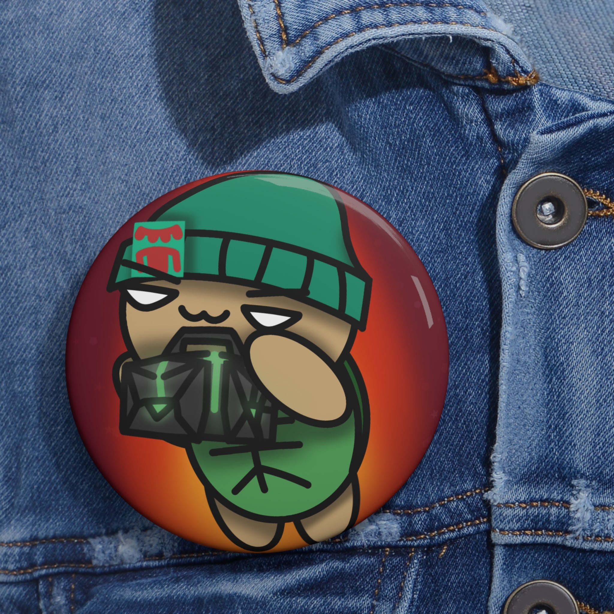 browntulstar "#BrownieVAL" Button Pin