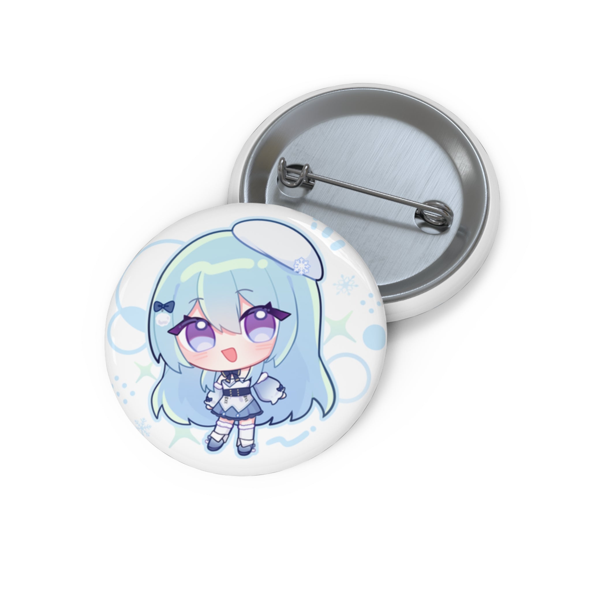 SnowyBlueBell "Chibi" Pin Button