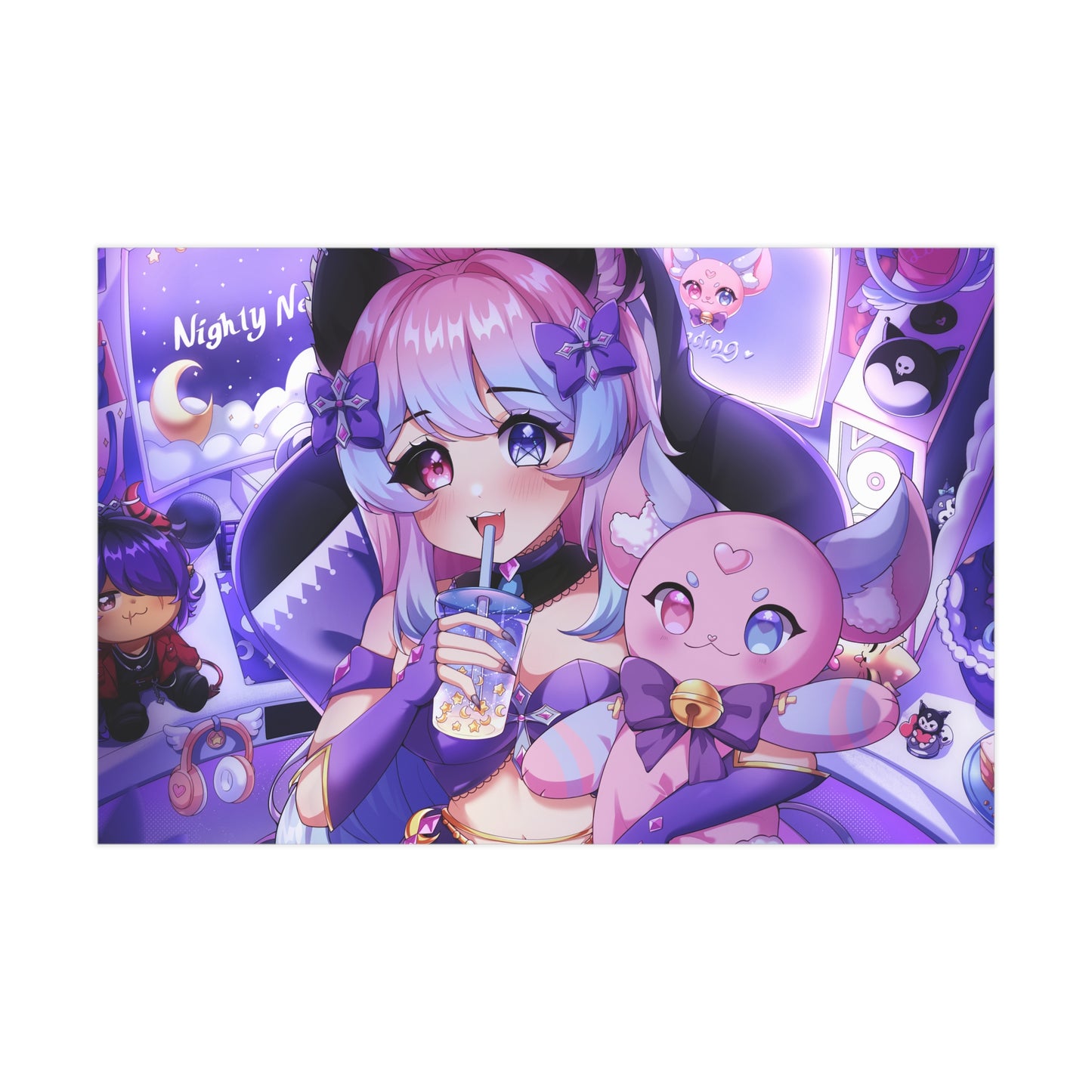 "Time to Stream!" Nighty Neko Print