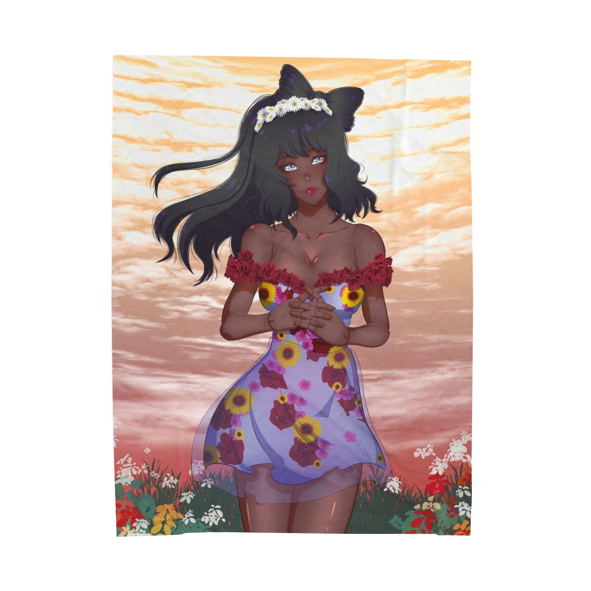 Vinnia Valentine "Rose Garden" Plush Blanket