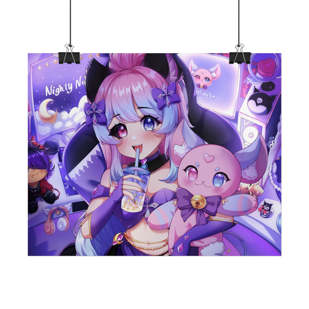 "Time to Stream!" Nighty Neko Print