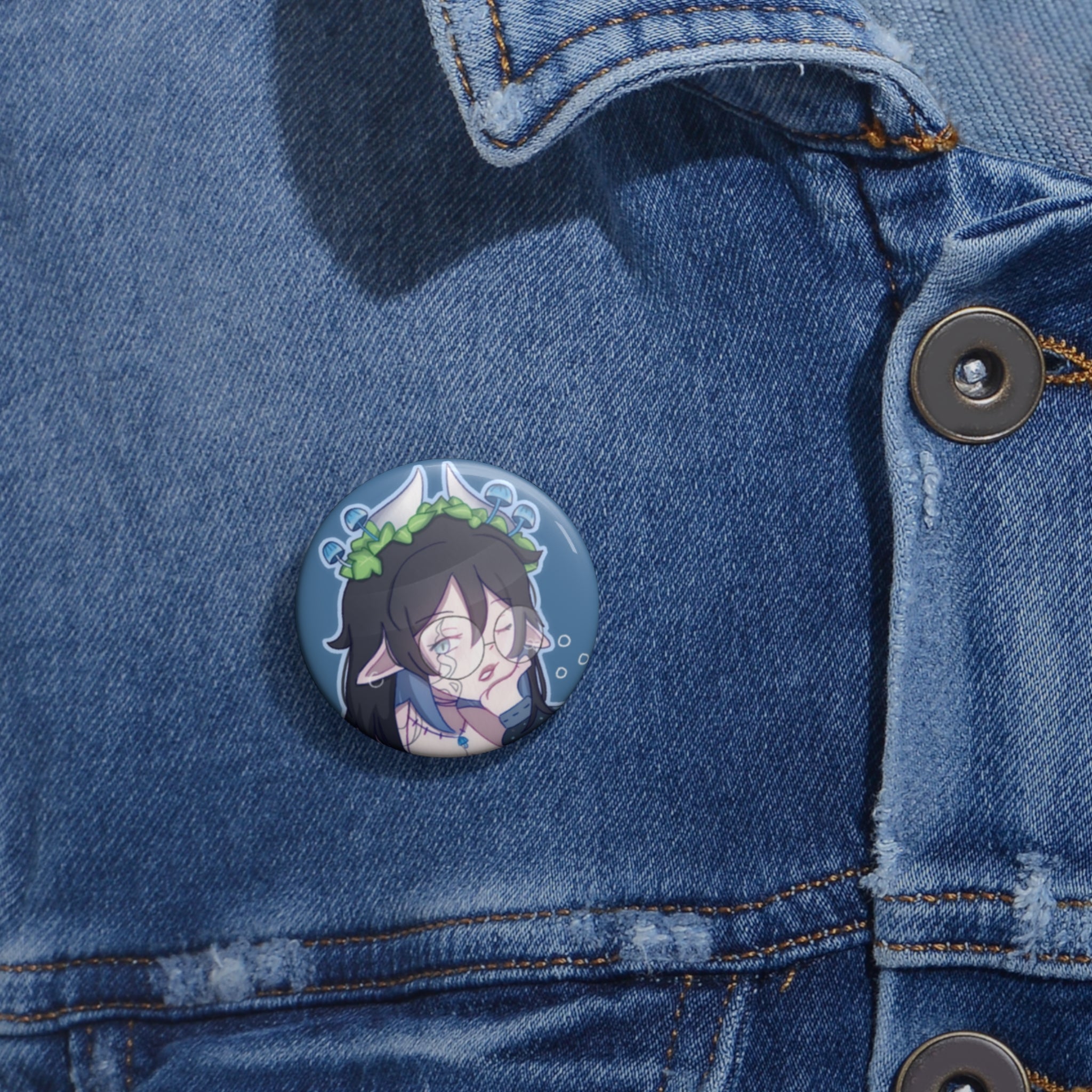 Mycena Xanh "As If" Button Pin