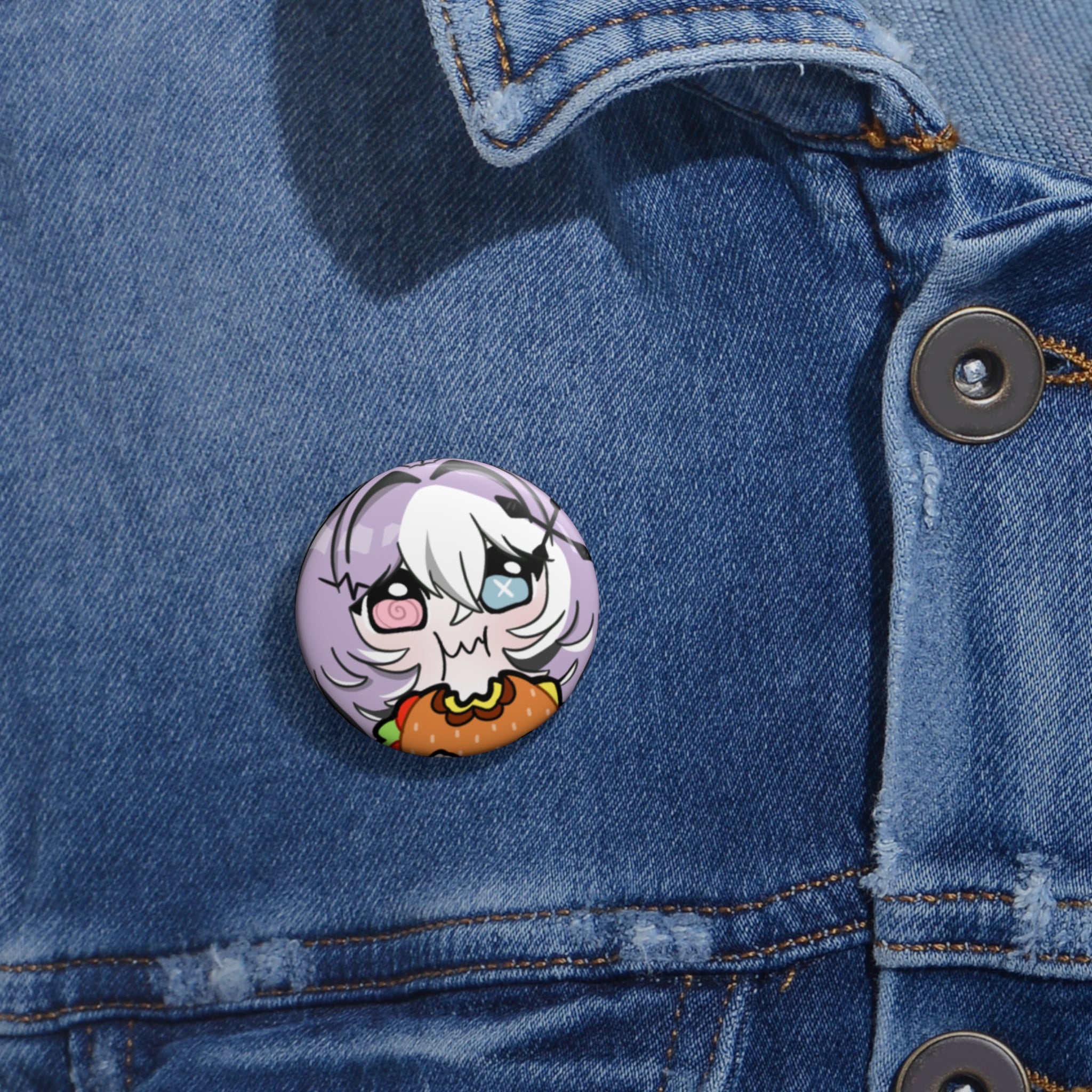 Mooniebunnz "Borgor" Button Pin