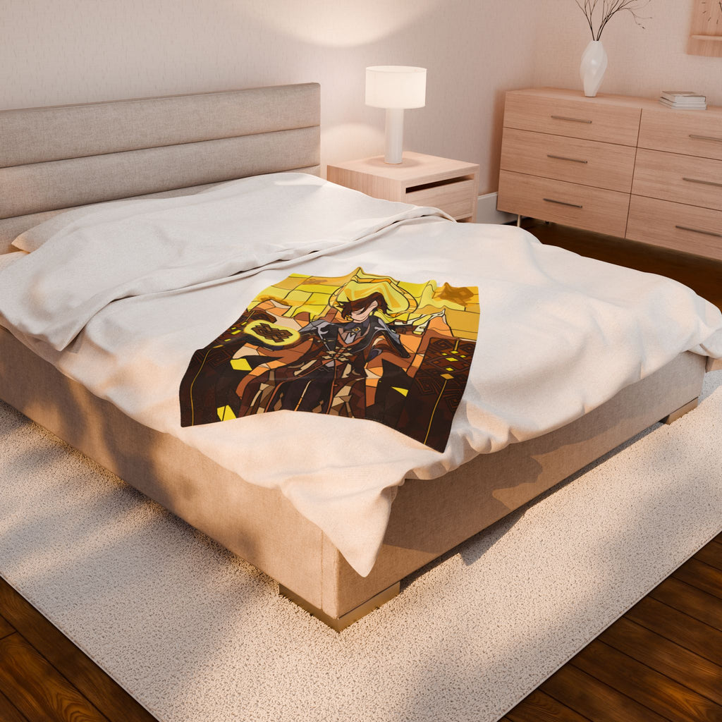 Zhongli Plush Throw Blanket