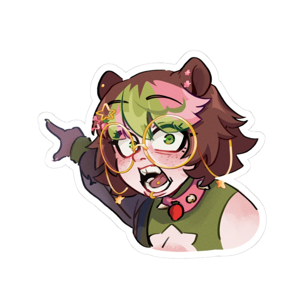 quichestrawbs "Point Left" Sticker