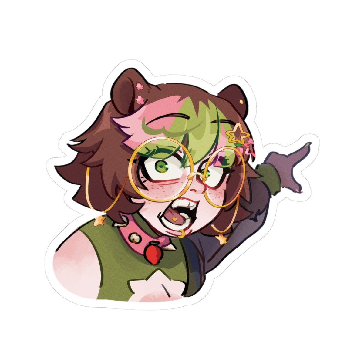 quichestrawbs "Point Right" Sticker