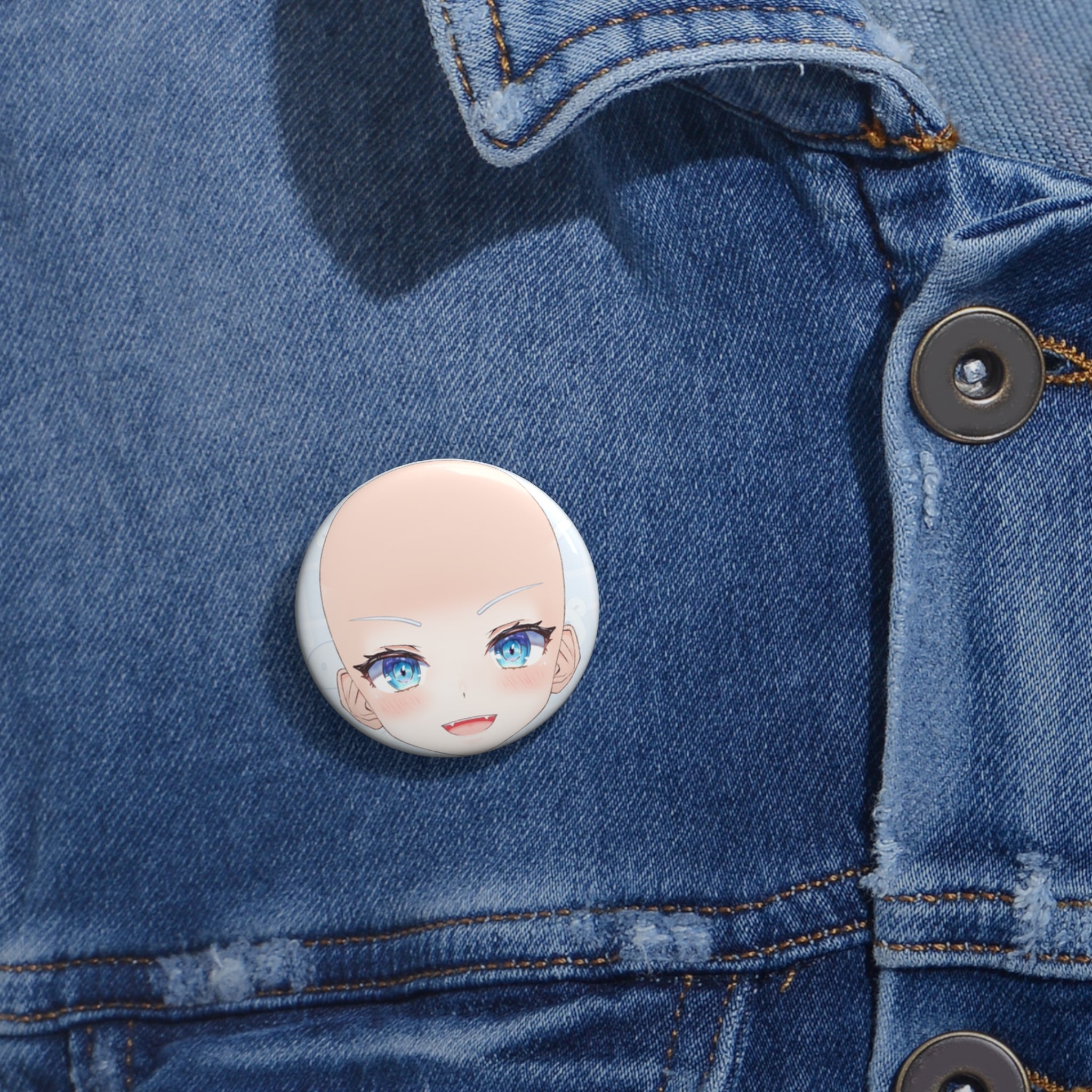 hi2chan "Bald" Button Pin