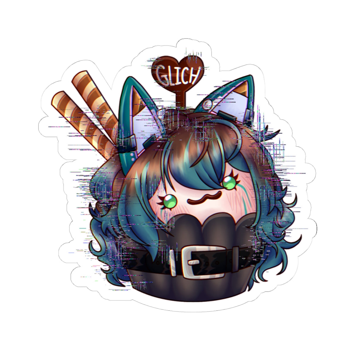 Risa Cupcake "Glitch Cupcake" Sticker