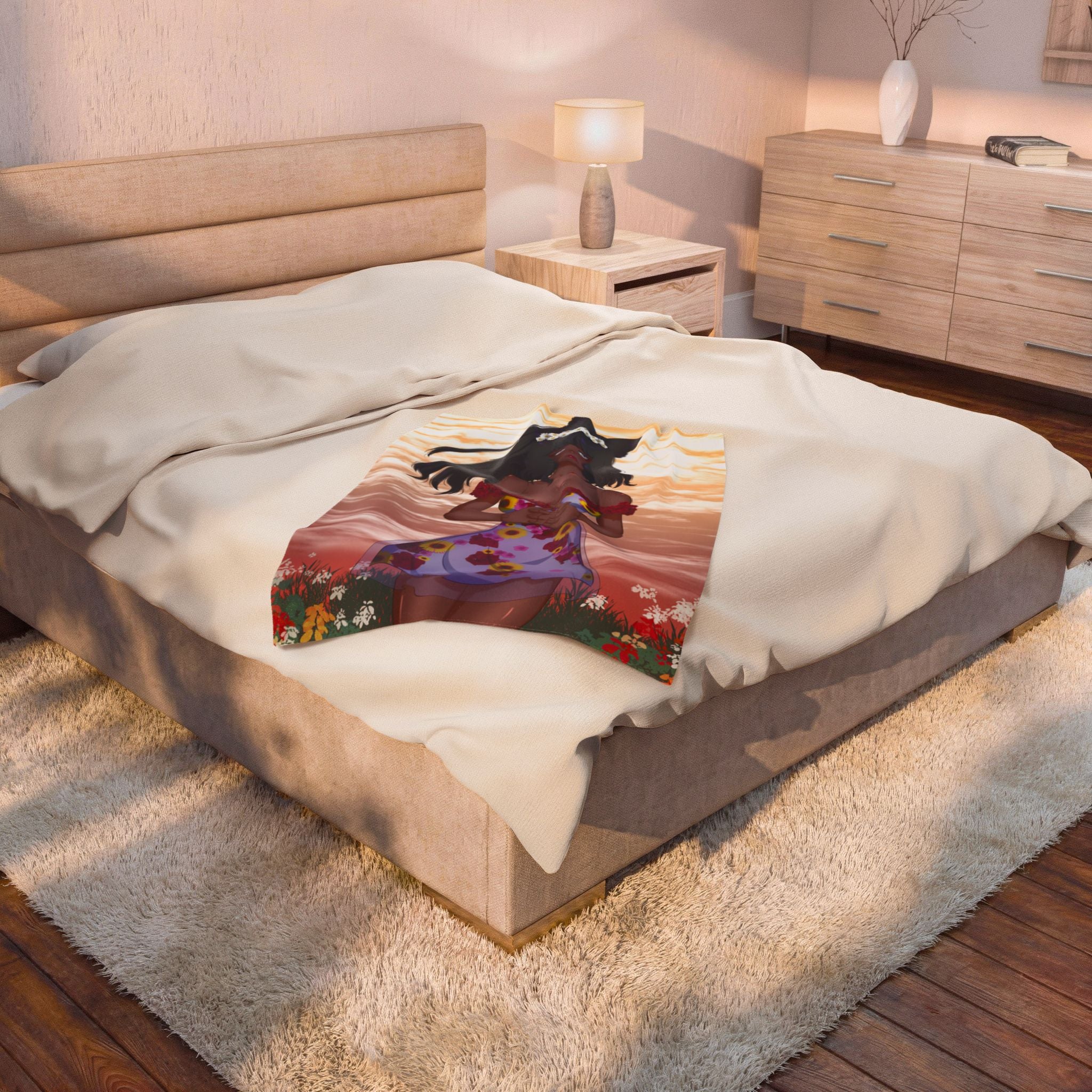 Vinnia Valentine "Rose Garden" Plush Blanket