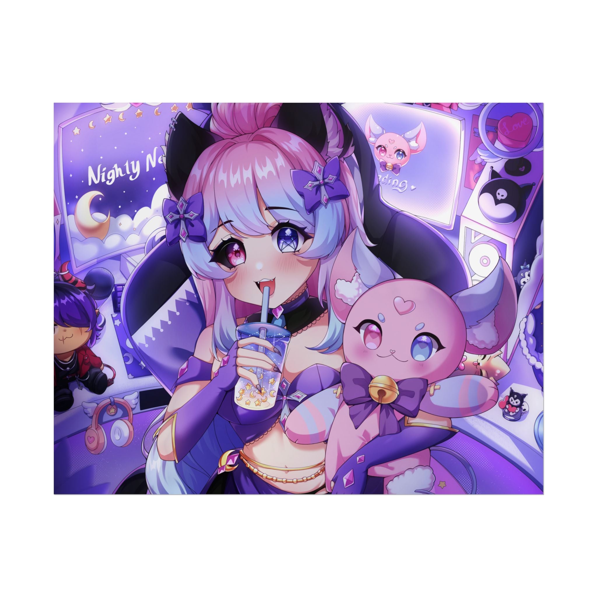 "Time to Stream!" Nighty Neko Print