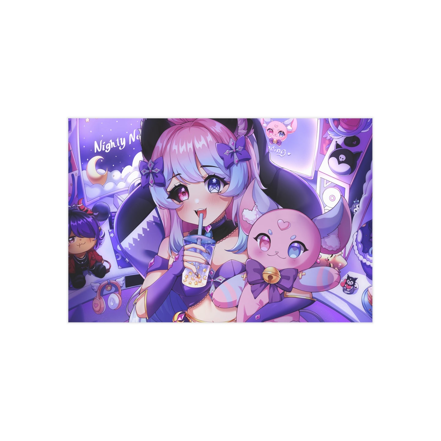 "Time to Stream!" Nighty Neko Print