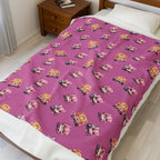 KatDragonz Pink Emote Pattern Plush Blanket
