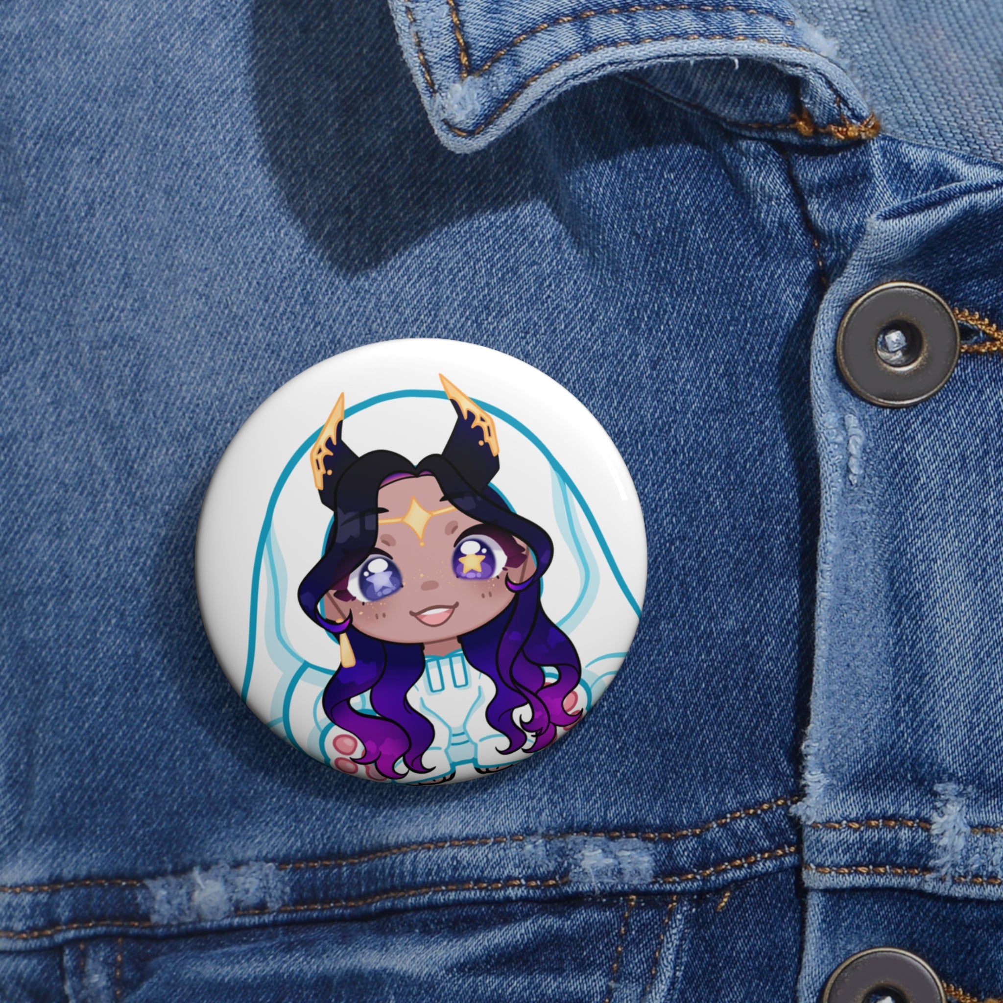 Kosmic "Starry-eyed" Button Pin