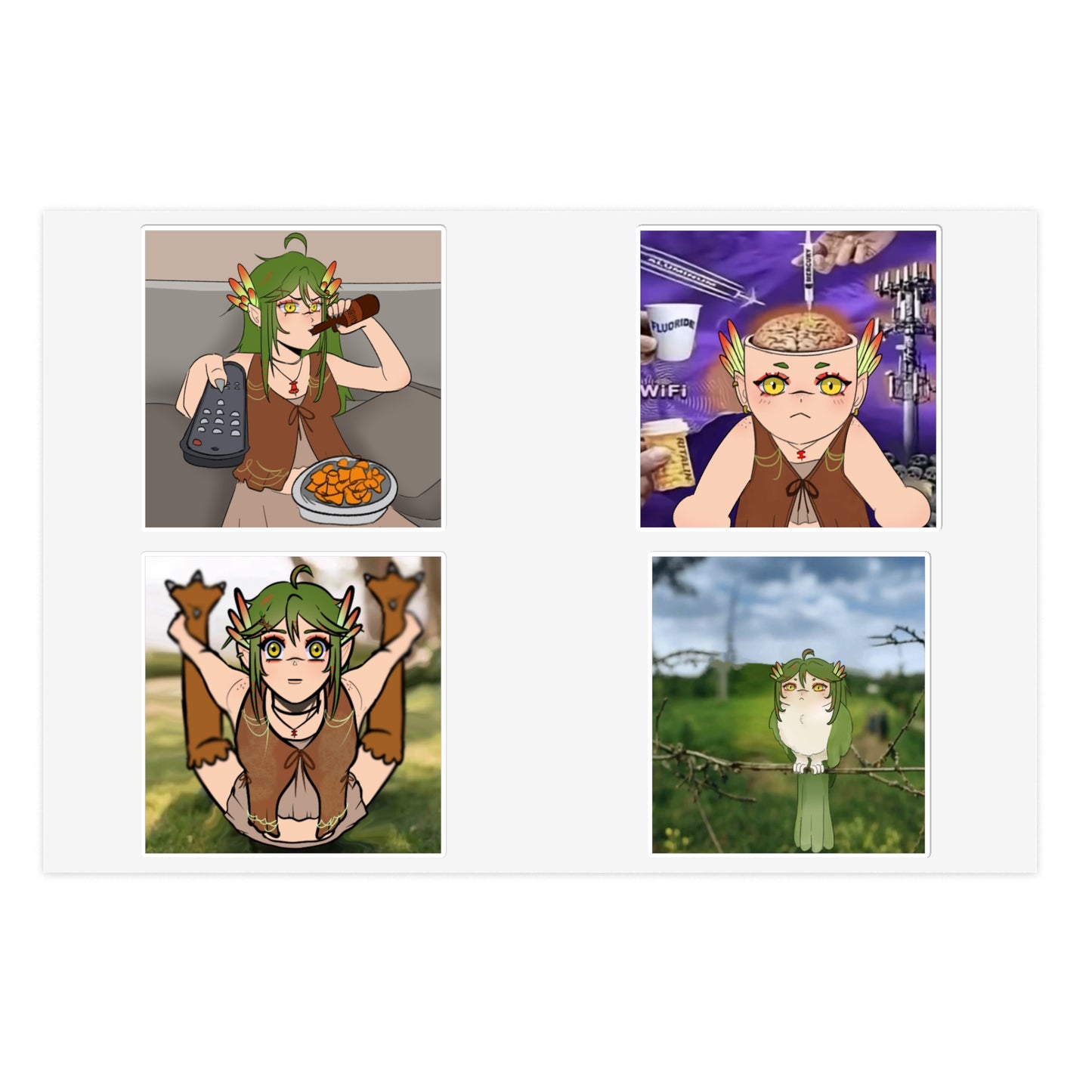 PushPinBird Meme Sticker Sheet