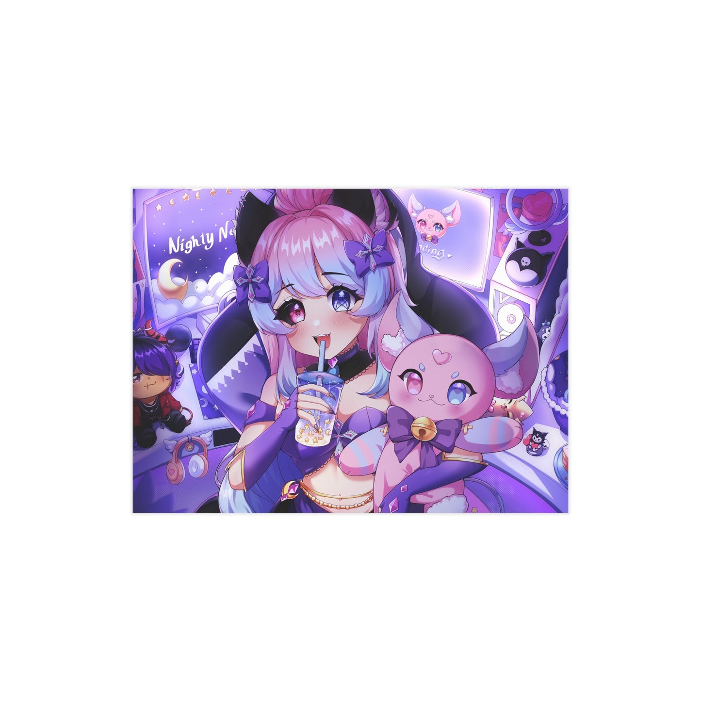 "Time to Stream!" Nighty Neko Print