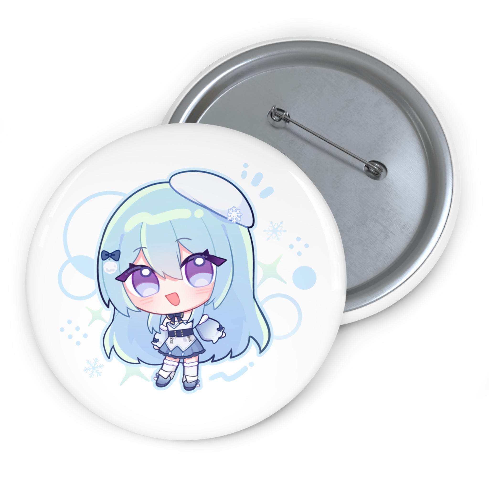 SnowyBlueBell "Chibi" Pin Button