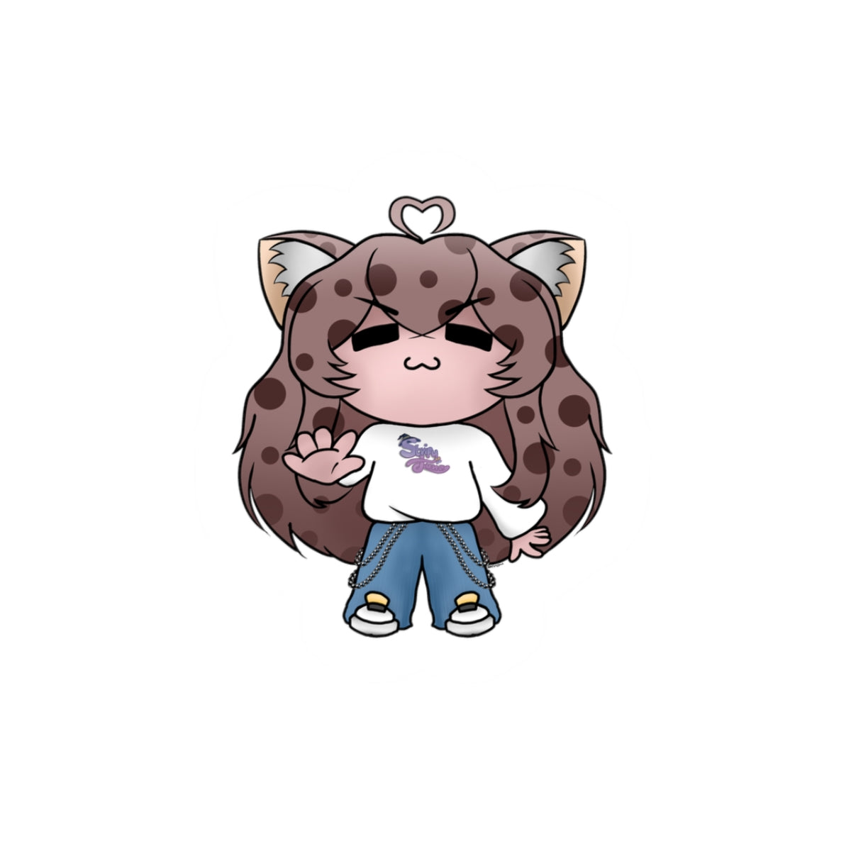 Stripy Luna "Talk To The Hand" Sticker