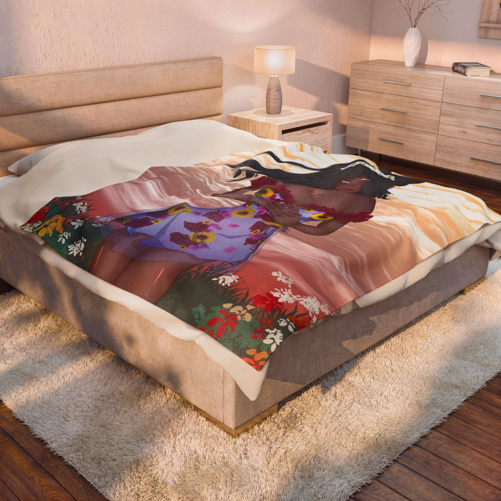 Vinnia Valentine "Rose Garden" Plush Blanket