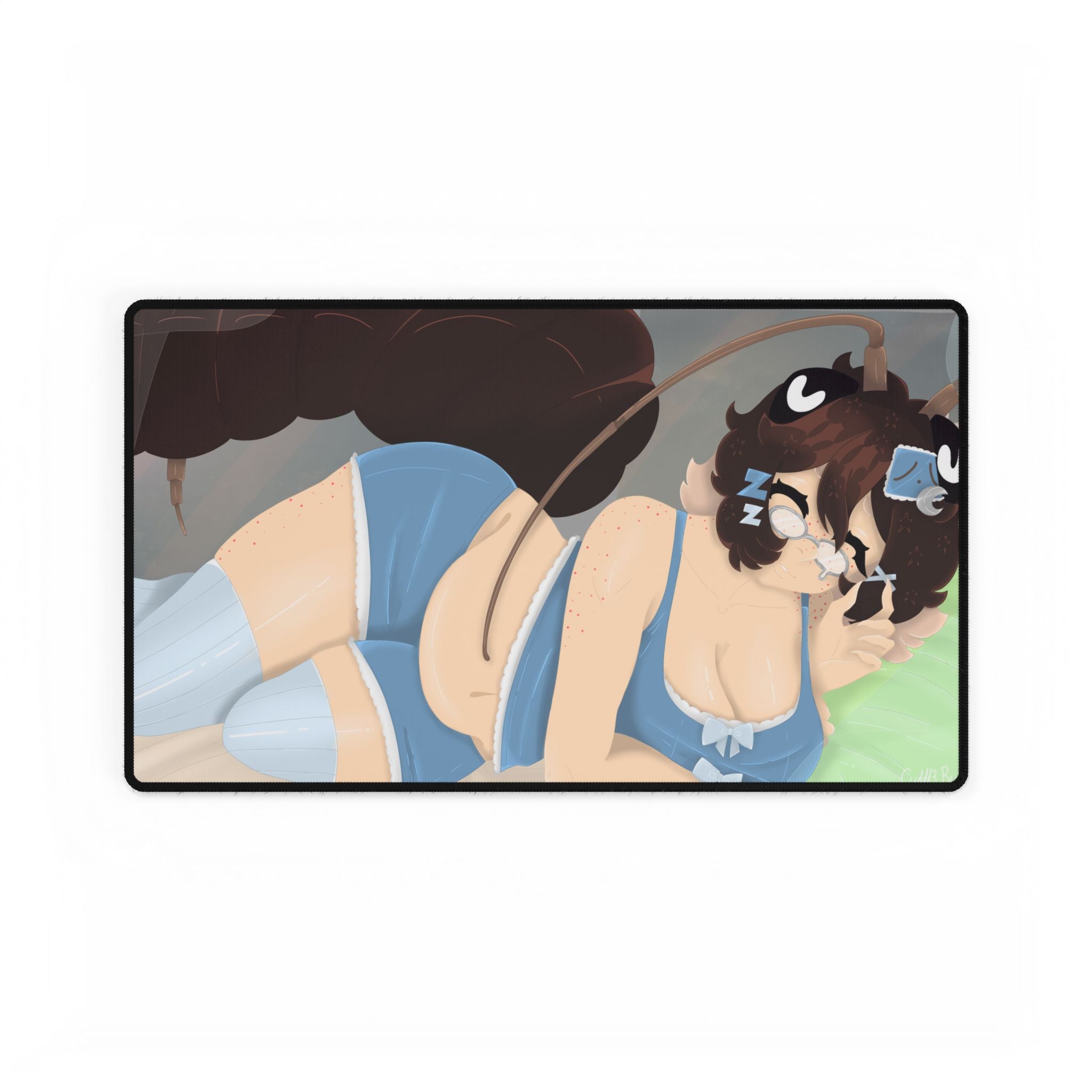 cuddl3_bug Large Desk Mat