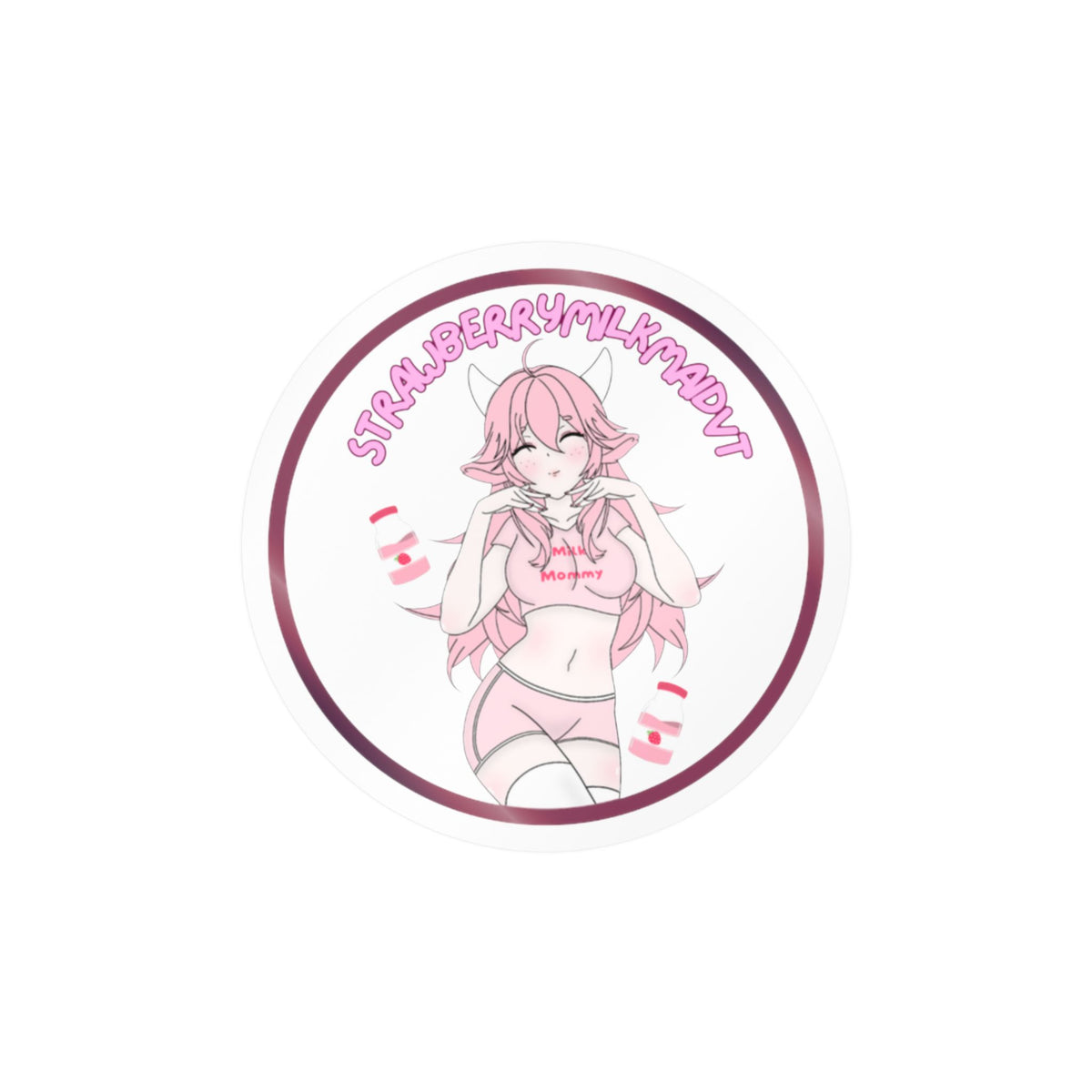 StrawberryMilkMaid "Logo Pose" Decal - KatDragonz