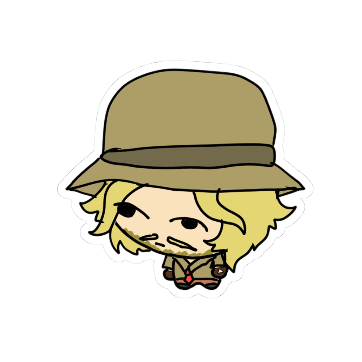 Safari Man Big Brain Mode Sticker