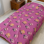 KatDragonz Pink Emote Pattern Plush Blanket