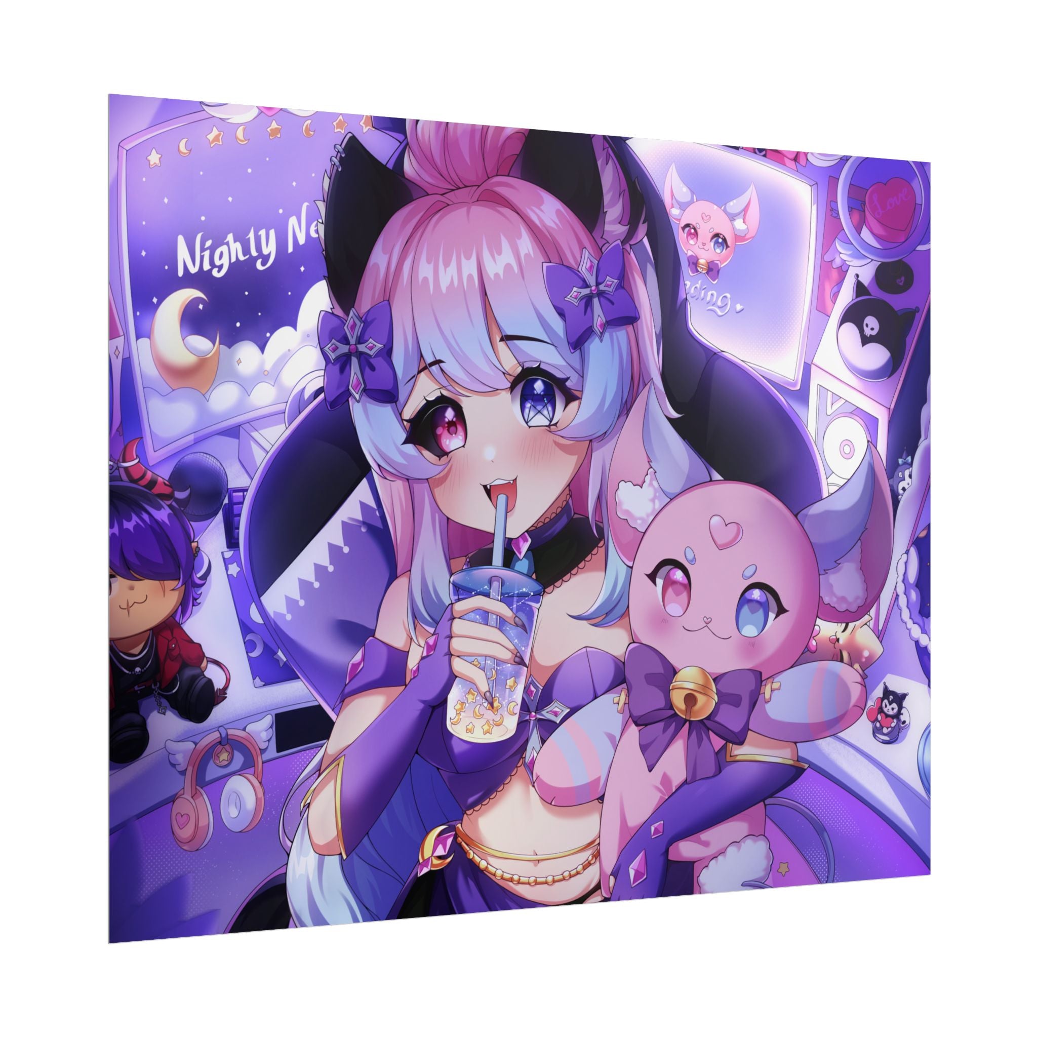 "Time to Stream!" Nighty Neko Print
