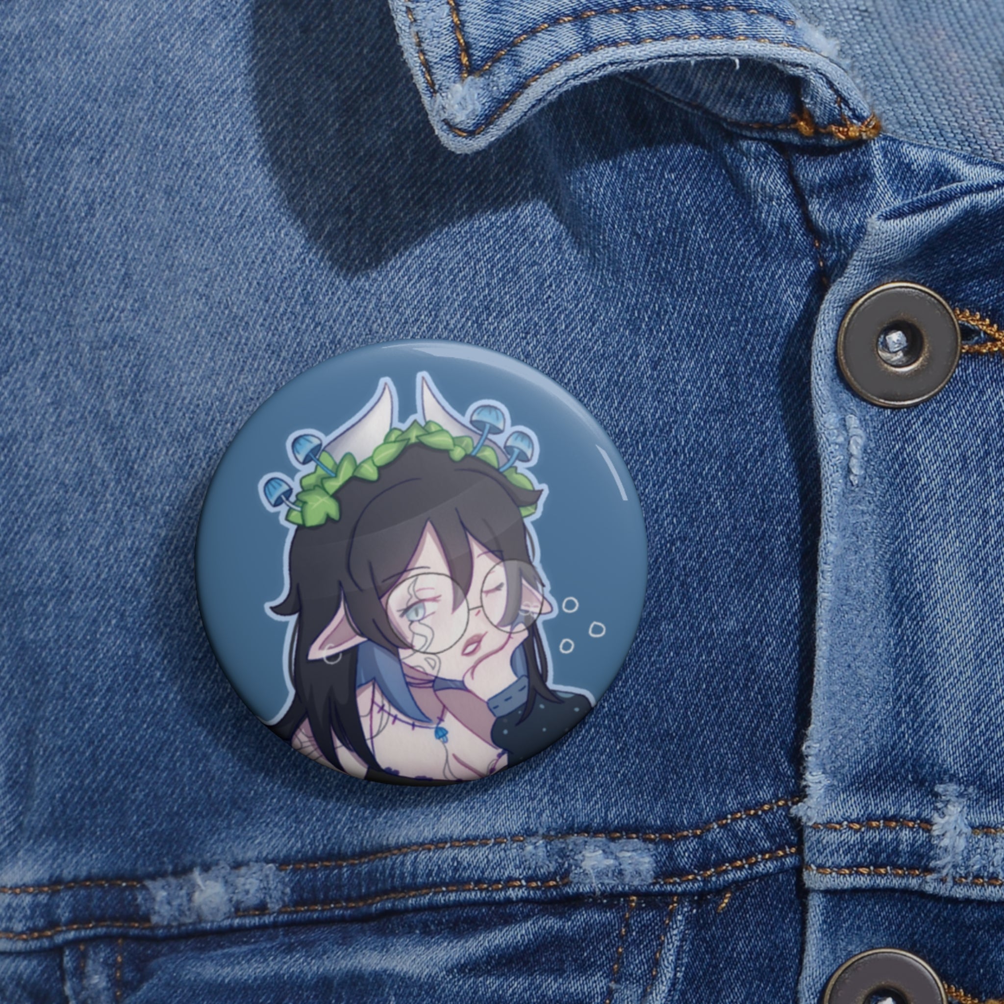 Mycena Xanh "As If" Button Pin