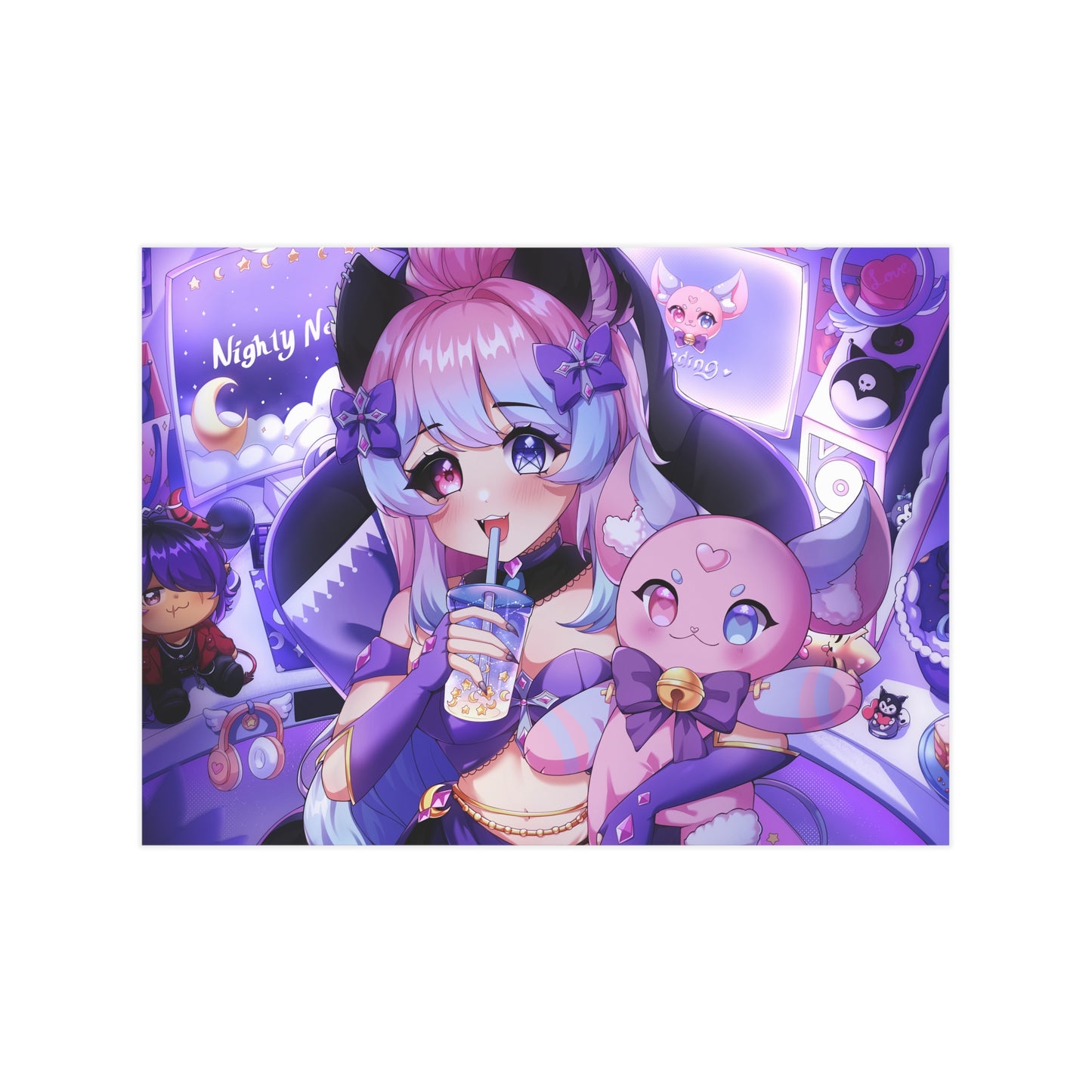 "Time to Stream!" Nighty Neko Print