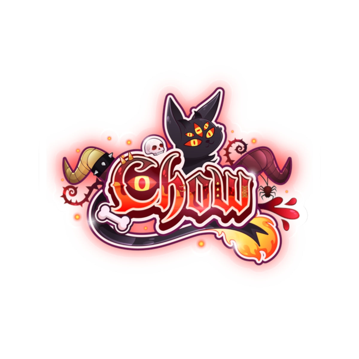 Chow Down "Flame Tail Logo" Sticker