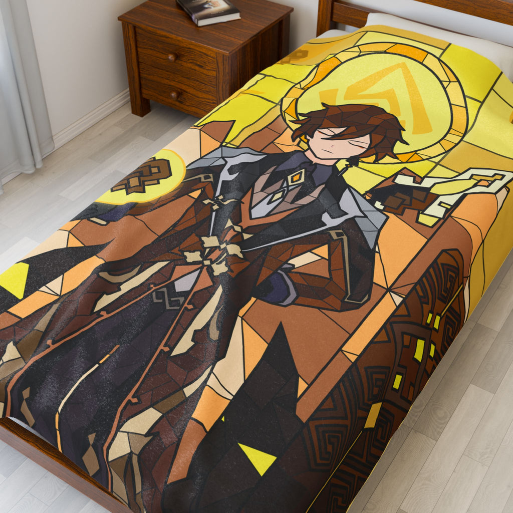 Zhongli Plush Throw Blanket