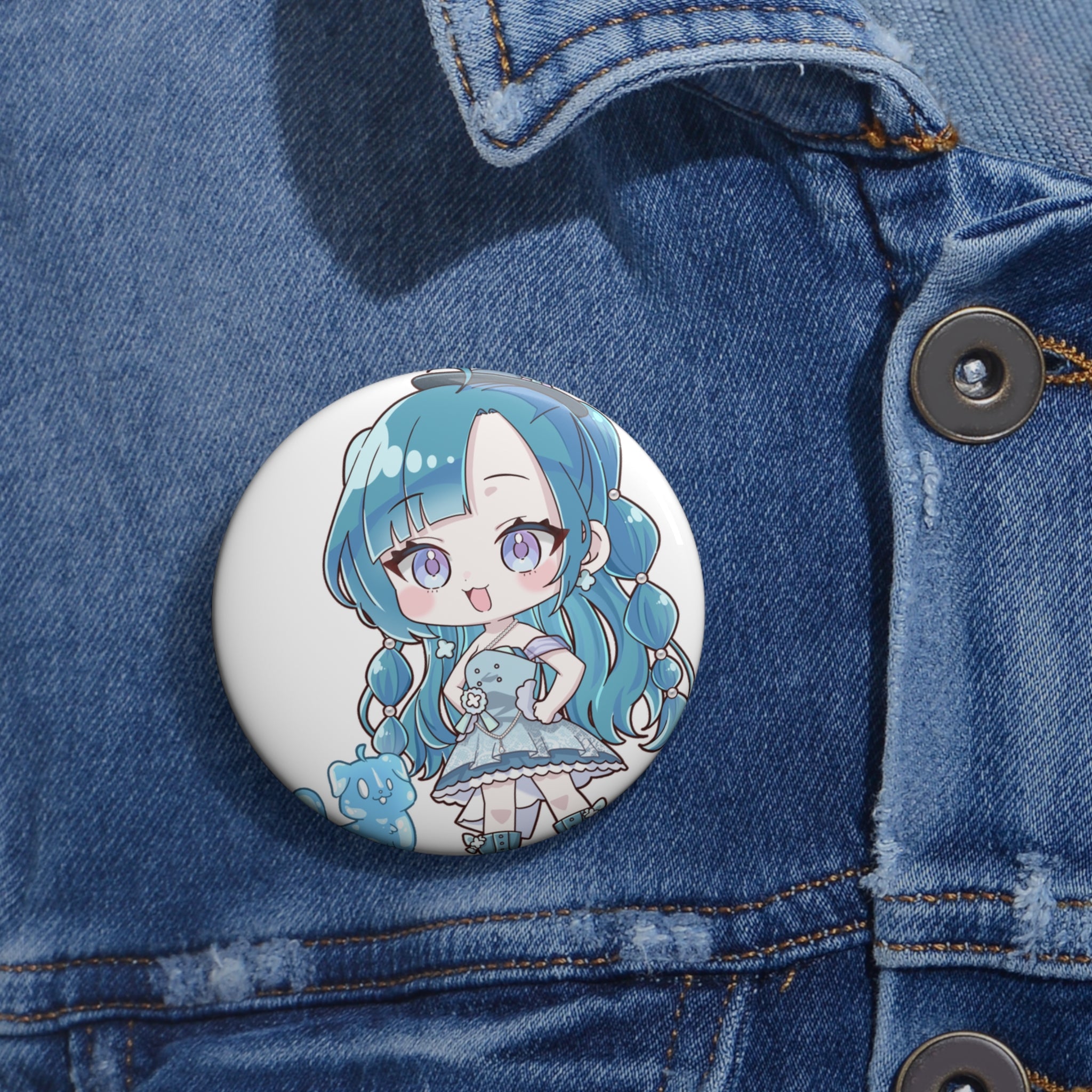 ShinyTinsel Chibi Button Pin