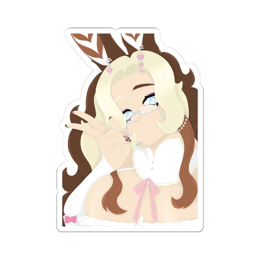Lady Latte Peace Sign Sticker