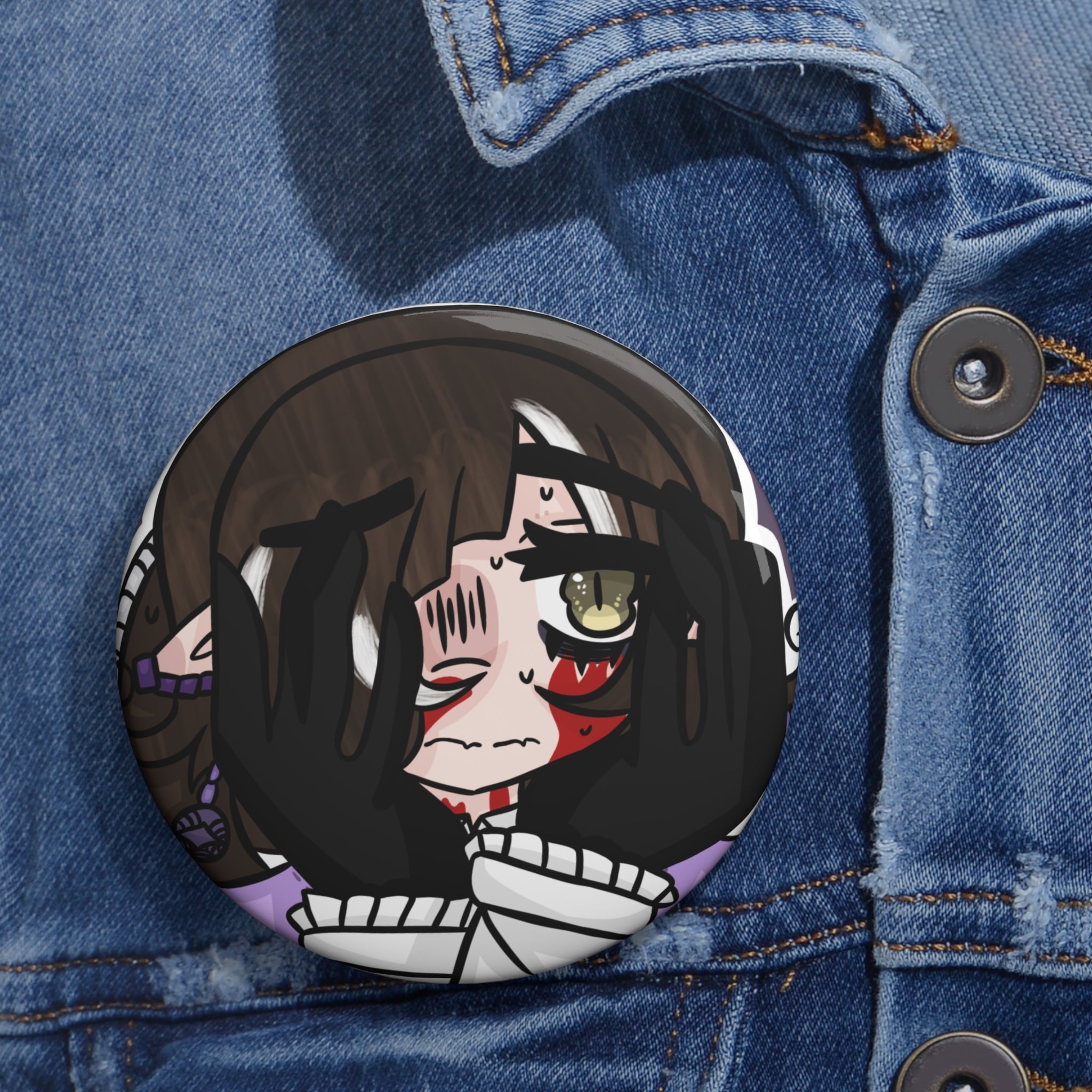 Renée Lysobore "Nervous" Button Pin