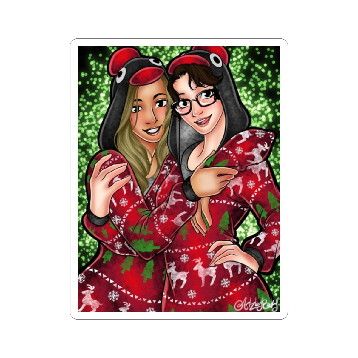 AmandaLeighCosplay "Christmas PJ Party" Sticker