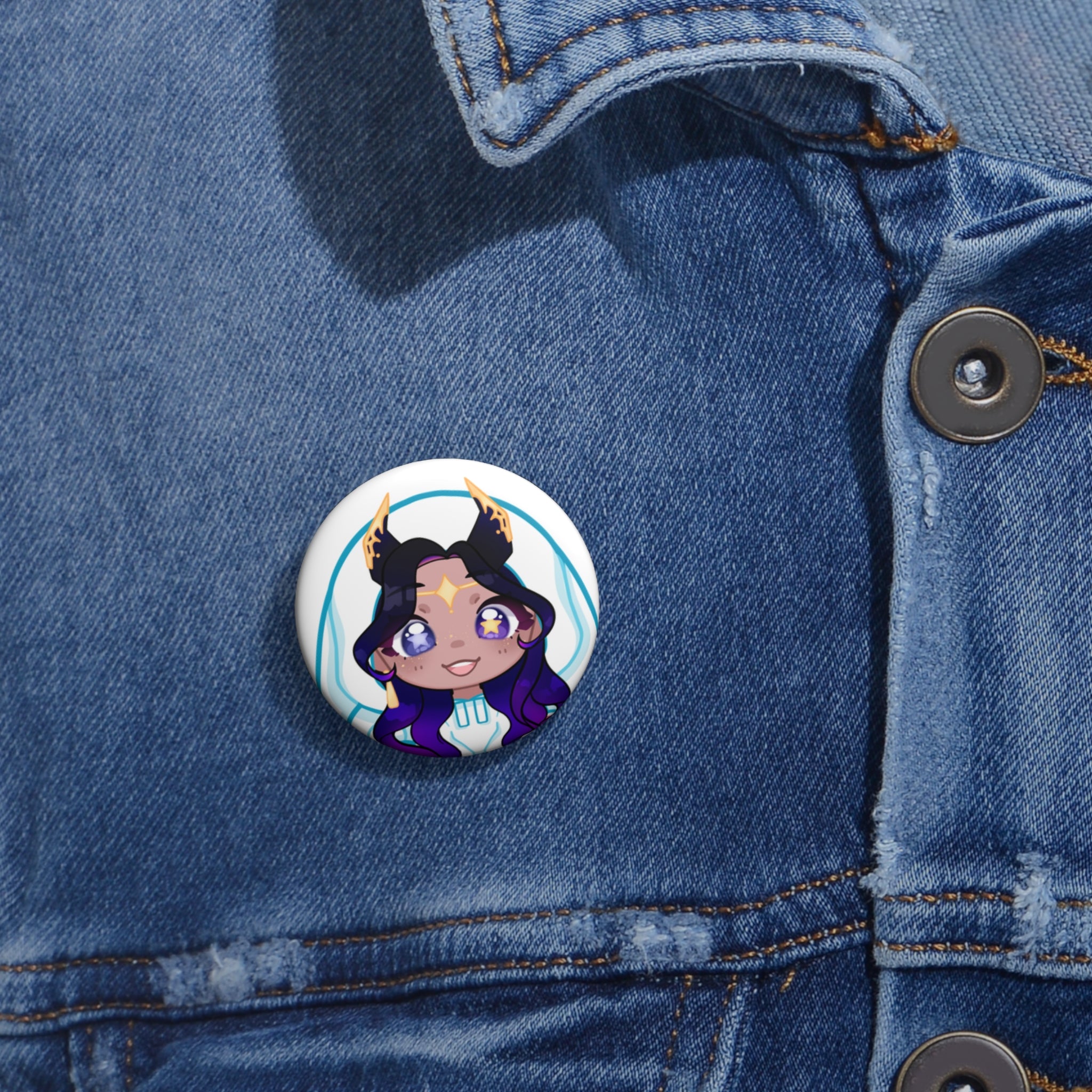 Kosmic "Starry-eyed" Button Pin