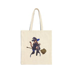 Stripy Luna "Witch's Broom" Tote Bag