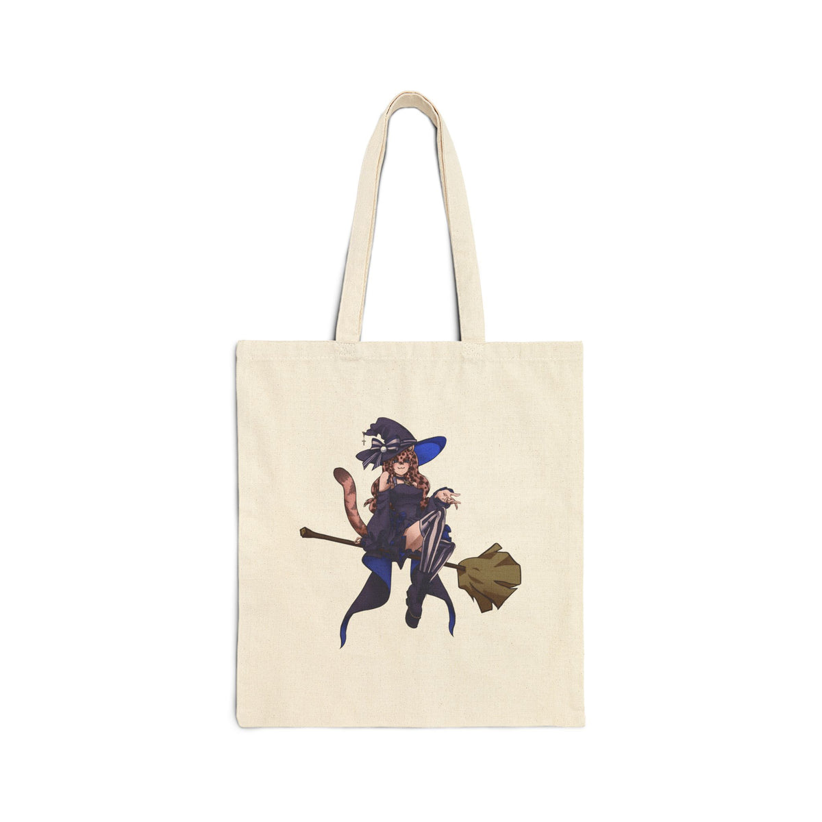 Stripy Luna "Witch's Broom" Tote Bag