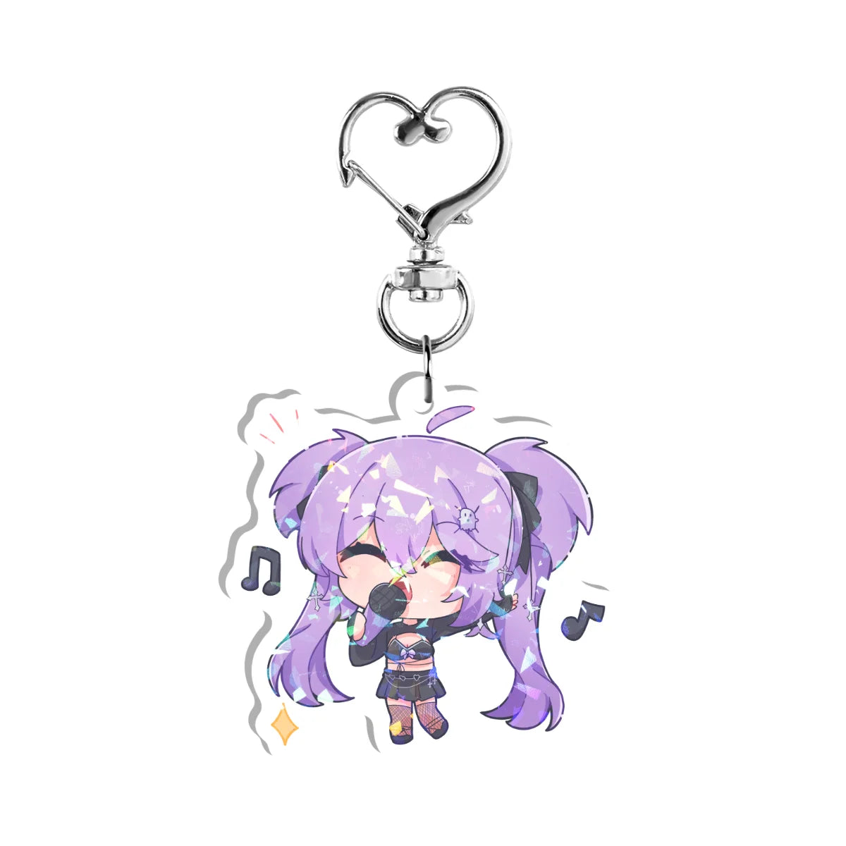 Ashdriel "Chibi Singing" Double-Sided Holographic Keychain