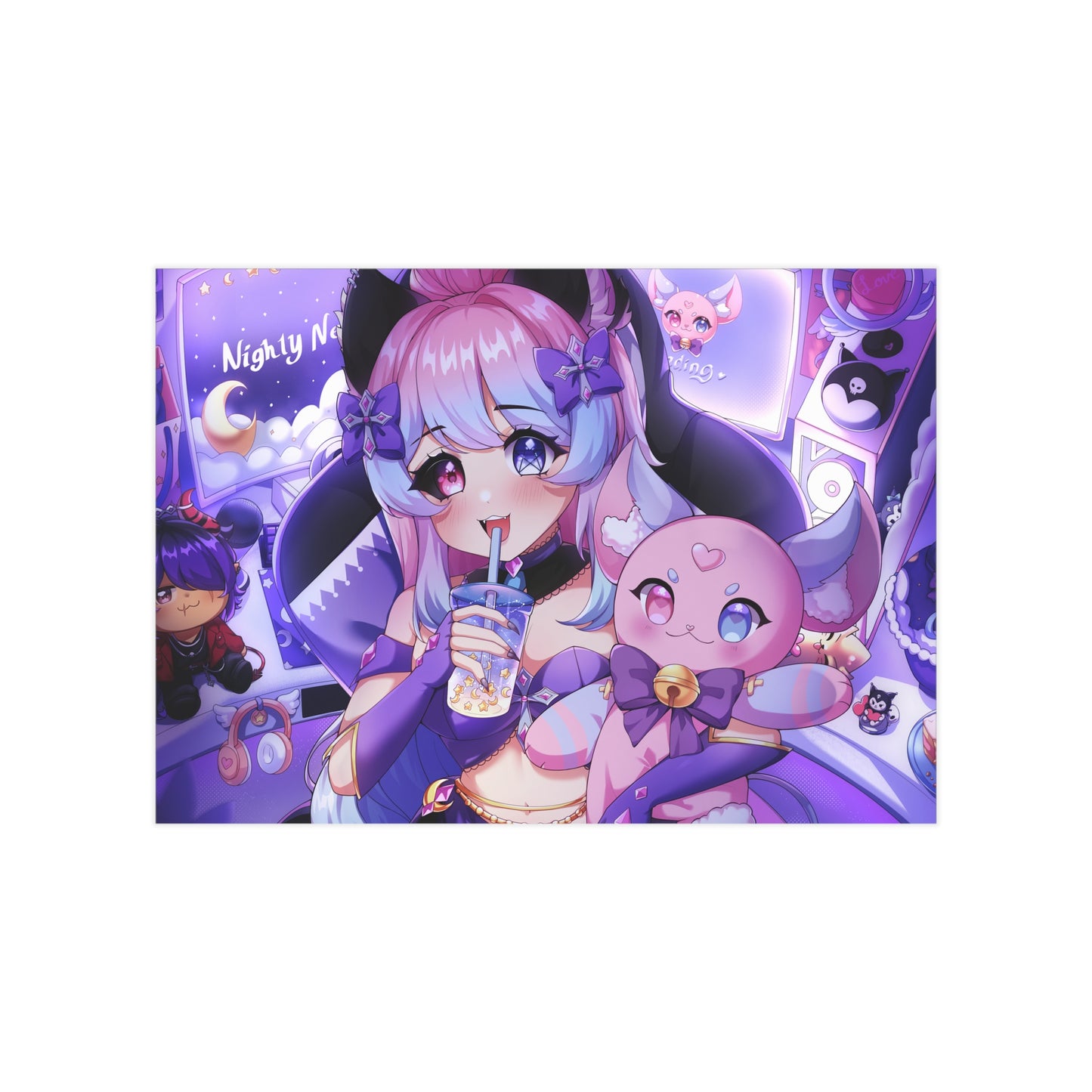 "Time to Stream!" Nighty Neko Print