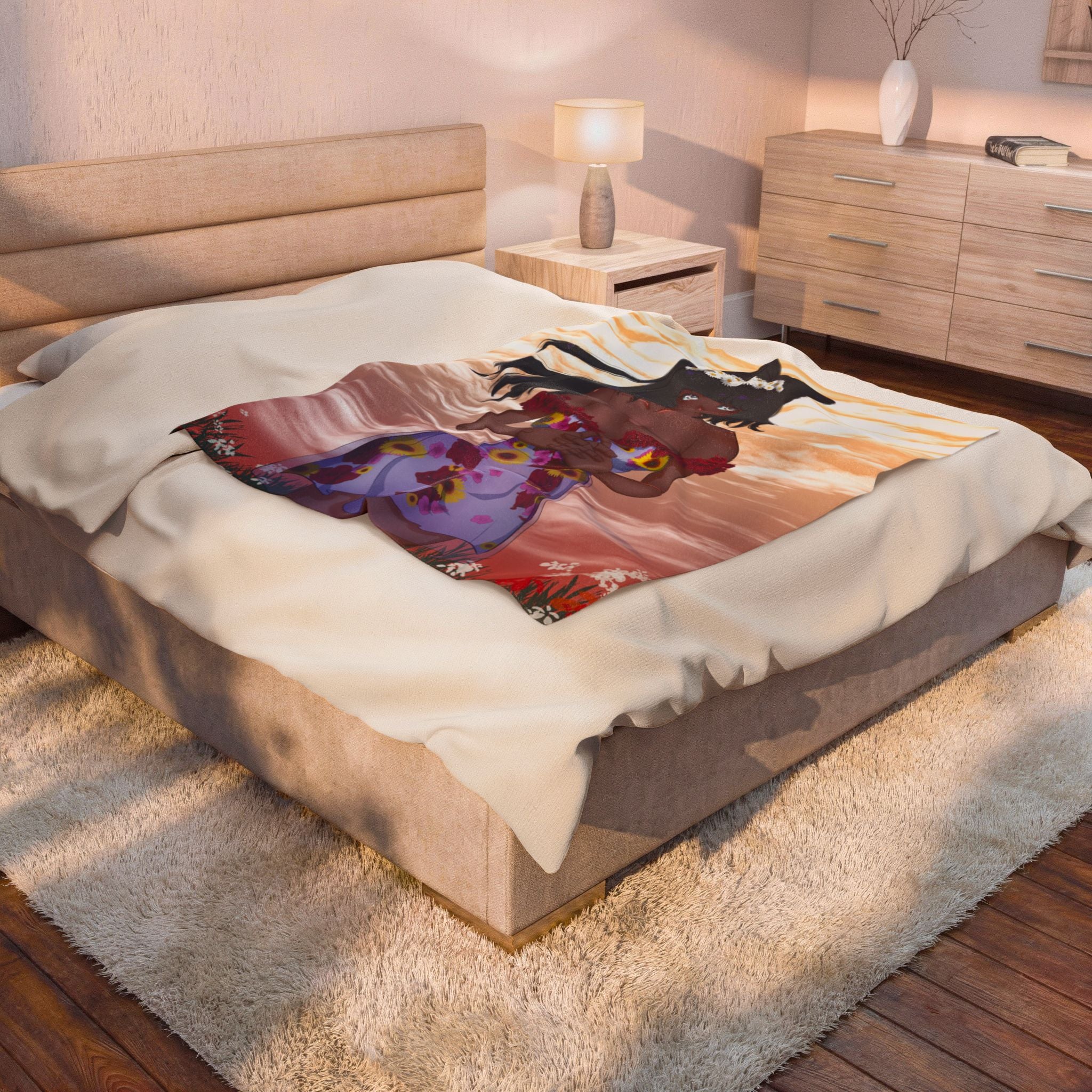 Vinnia Valentine "Rose Garden" Plush Blanket