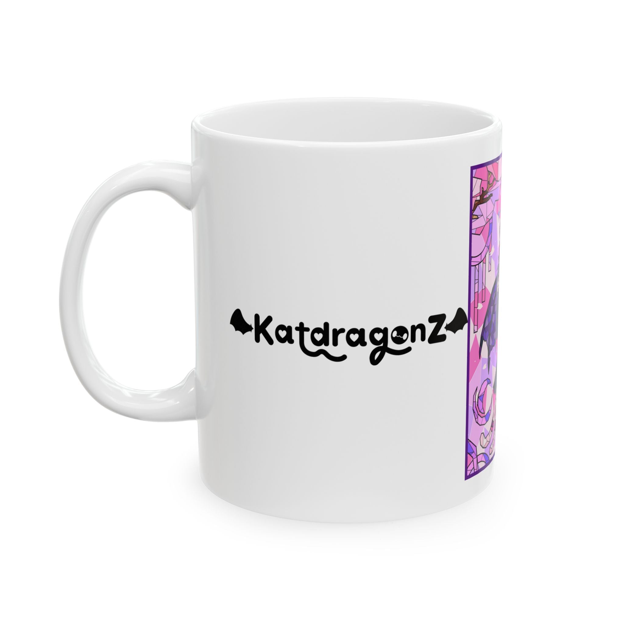 KatDragonz Stained Glass White Mug