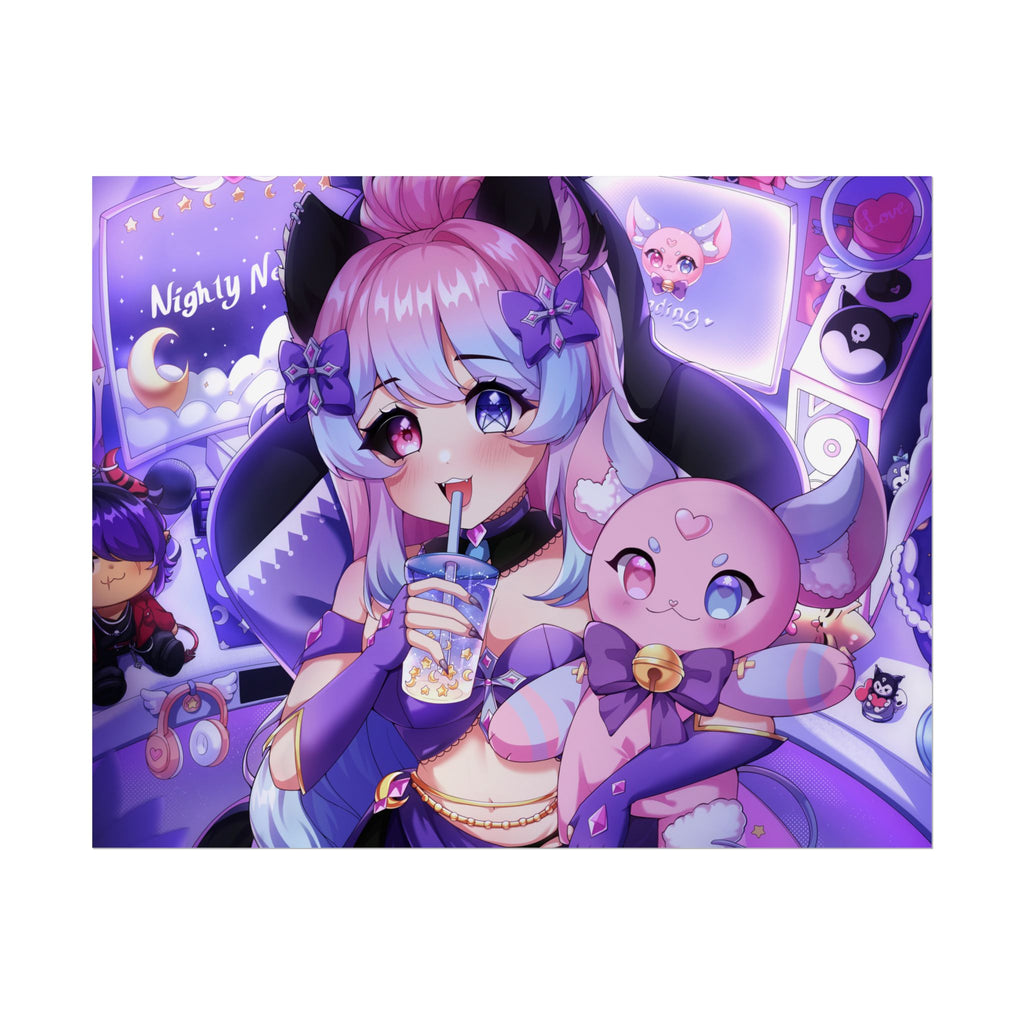 "Time to Stream!" Nighty Neko Print