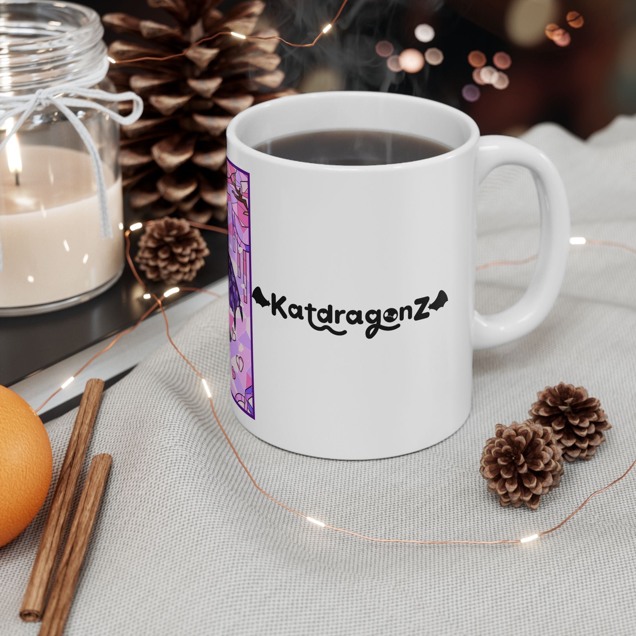 KatDragonz Stained Glass White Mug